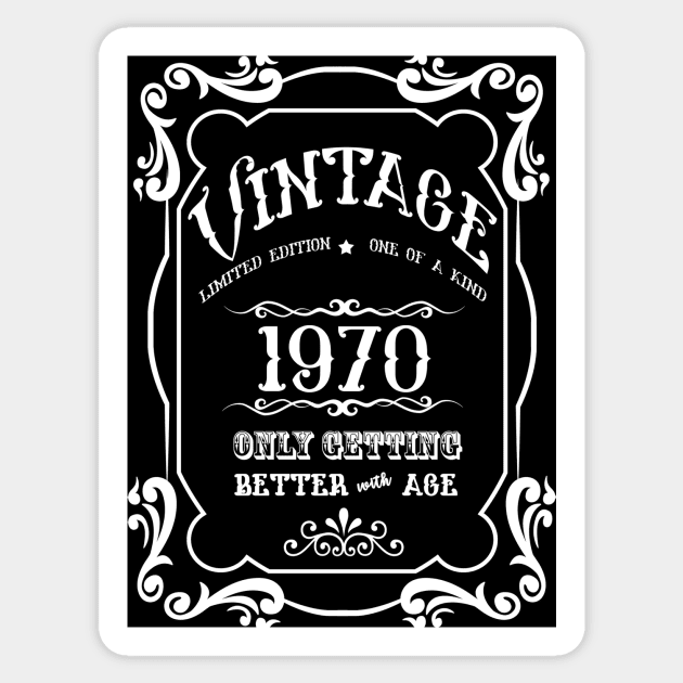 Born in 1970 Birthday Gift Sticker by JodyzDesigns